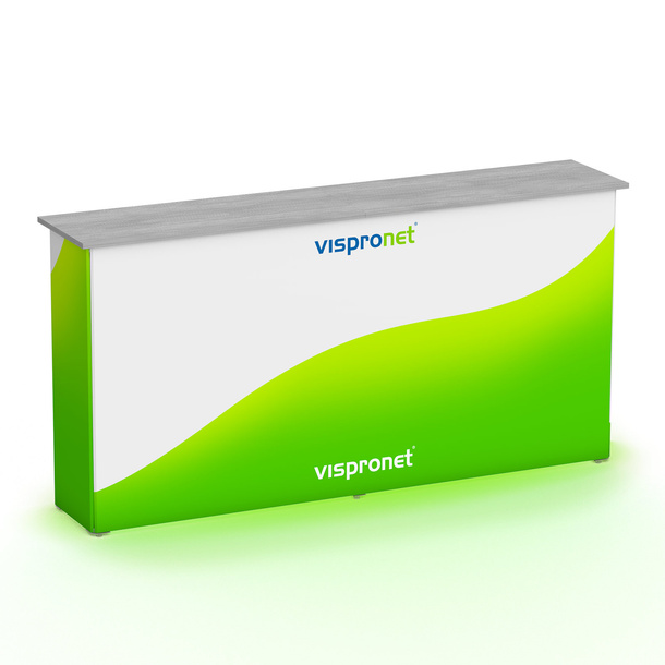 Promotion Counter LED 2x1 - printed all around, rear view
