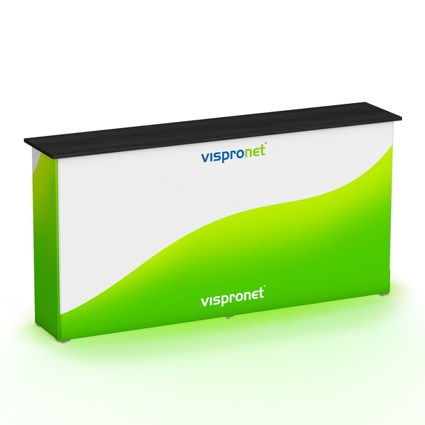 Promotion Counter LED 2x1 - printed all around, rear view