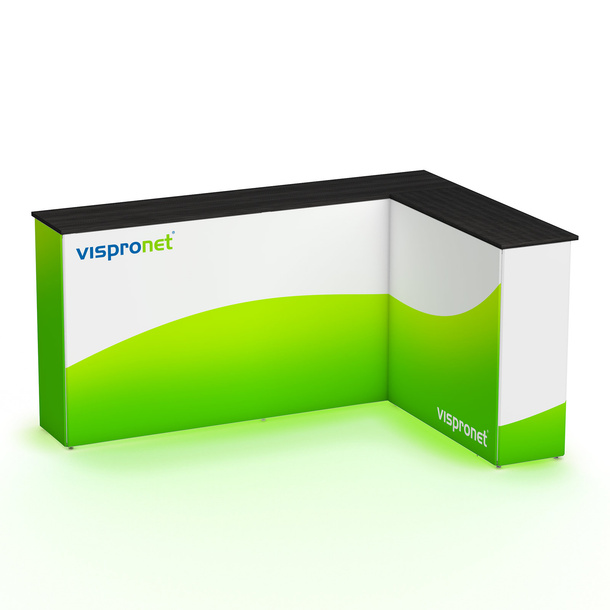 Promotion Counter LED left corner - printed all around, rear view
