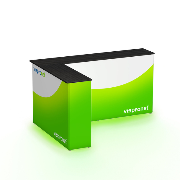Promotion Counter LED right corner - printed all around, rear view