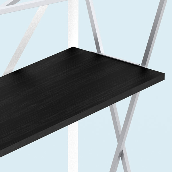Promotion Counter Velcro, Detail: Shelf made of wood, black