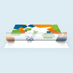transparent film without white print: design translucent, unprinted areas transparent.