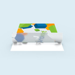 White print on the back. Colors: Design opaque, unprinted areas silver-gray/translucent.