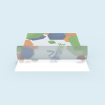 Without white underprint: design translucent, unprinted areas silver-gray/translucent