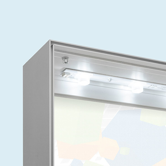 Detail: Display Wand Q-Frame® LED upper corner