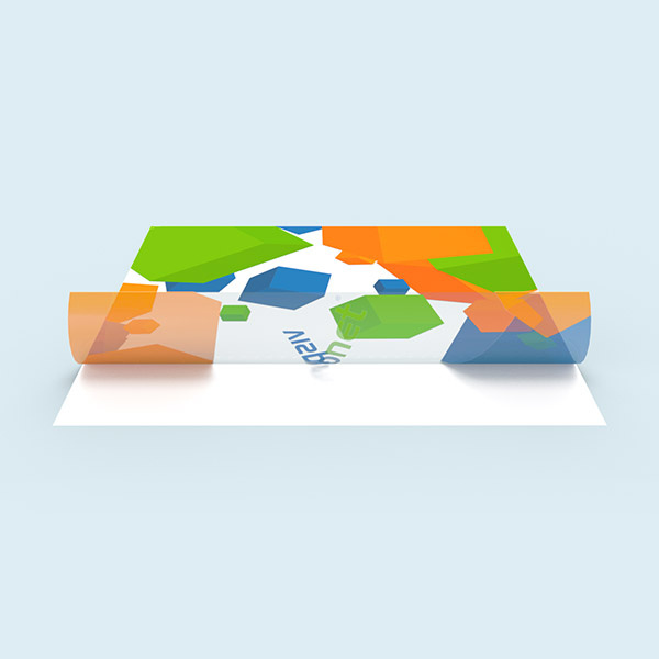 Without white underprint: design translucent, unprinted areas transparent