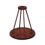 Freestanding display stand, dark wood, triple-tier