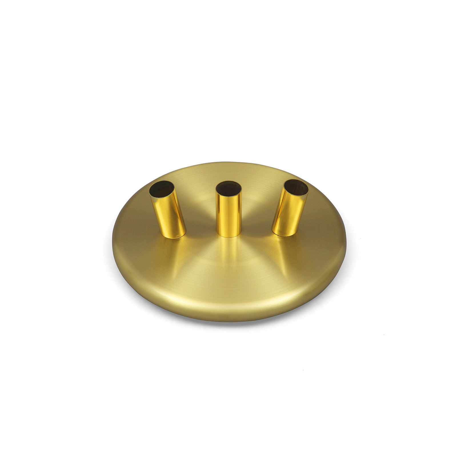 Freestanding display stand, brass, triple-tier