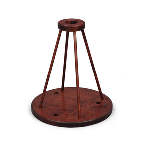 Freestanding display stand, dark wood, triple-tier
