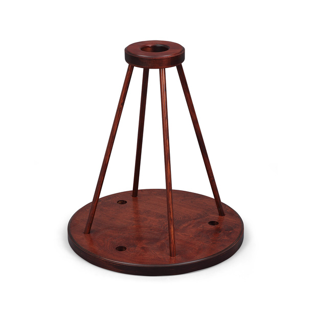 Freestanding display stand, dark wood, triple-tier