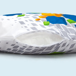 Round bean bag, with zipper for easy removal of the separate inner liner.