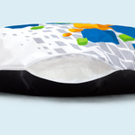 Round bean bag, with zipper for easy removal of the separate inner liner.