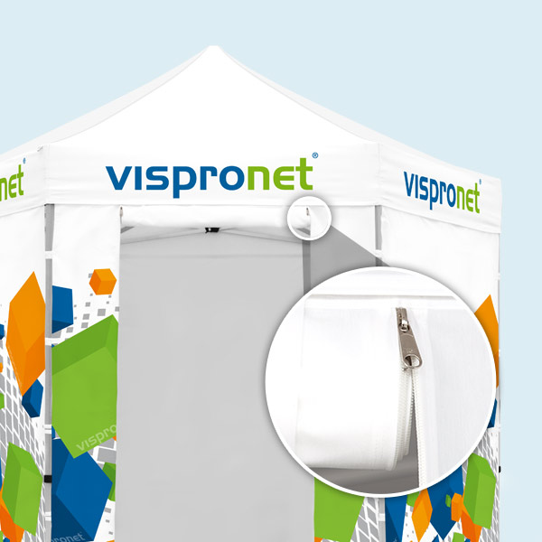Roll-up door with two double zippers operable from both sides