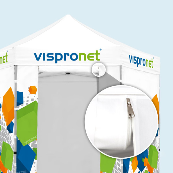 Roll-up door with two double zippers operable from both sides