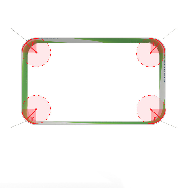 Ceiling Hanger Rectangular Aluminum Bead Profile Curved - Radius 50 cm