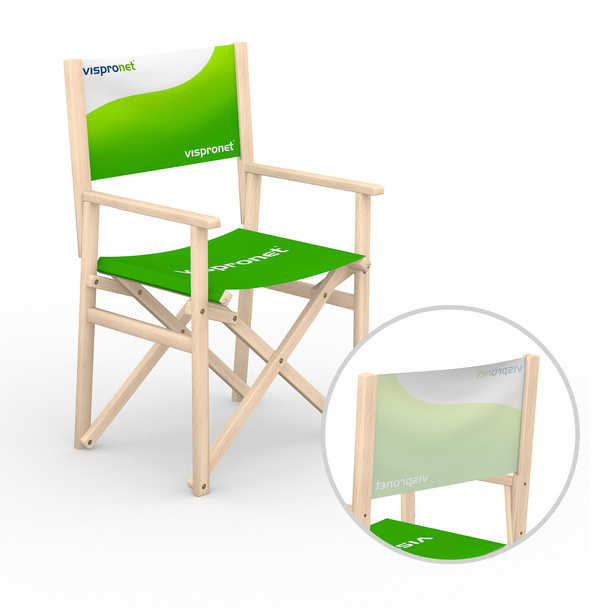 Director's chair, single-layer backrest, design on the front side