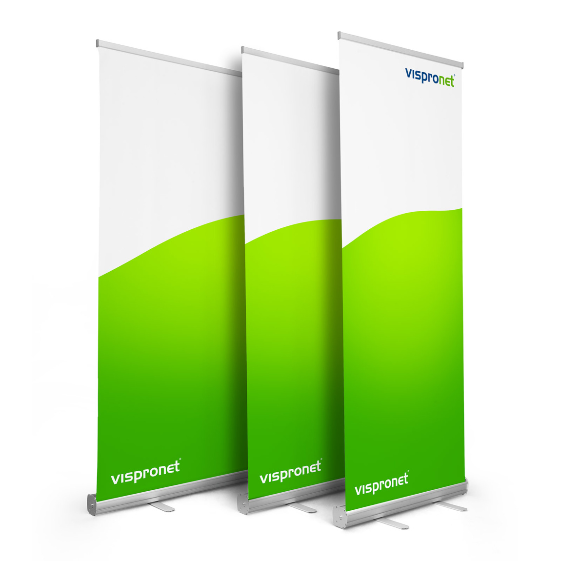 Roll Up Basic - size overview: width 80 cm, 100 cm, 150 cm