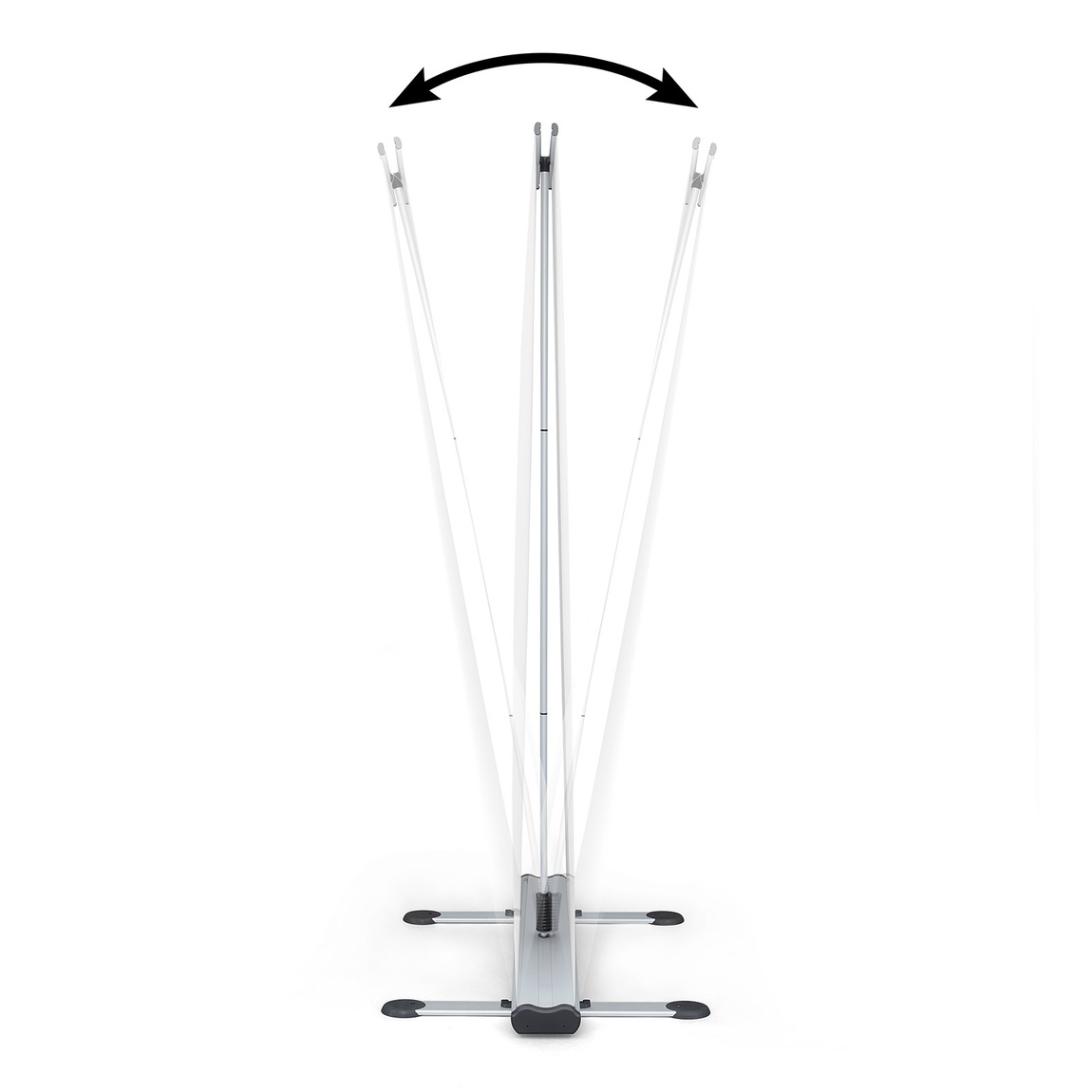 with spring-loaded support rod for compensation of wind gusts