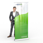 Roll Up with 175 Transparent Display Film (White Print Behind Color Areas)