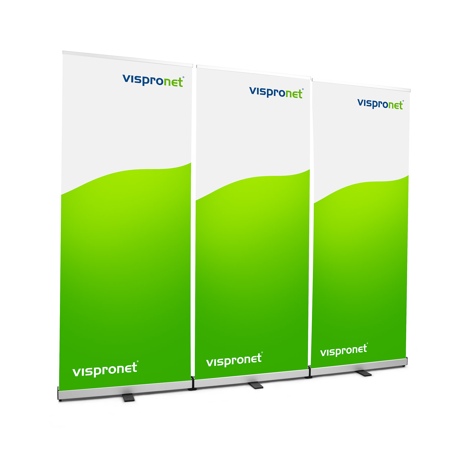 Connector set for double-sided roll-up banners available as an optional extra