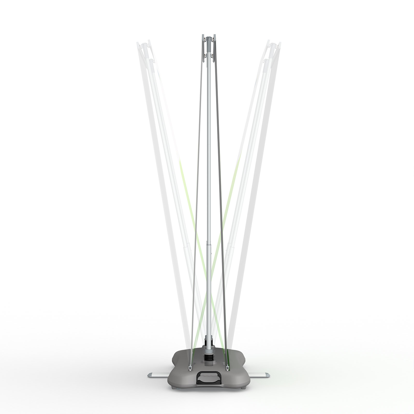 with 2-spring rod system for compensation of wind gusts in both directions