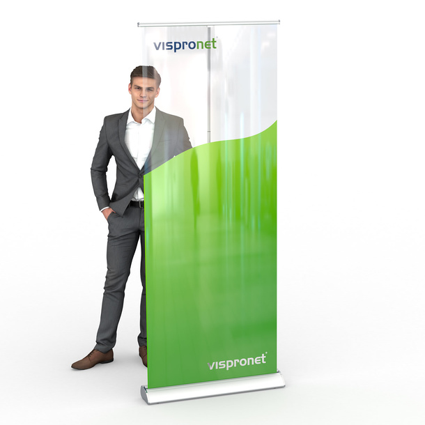Roll Up with 175 Transparent Display Film (White Print Behind Color Areas)