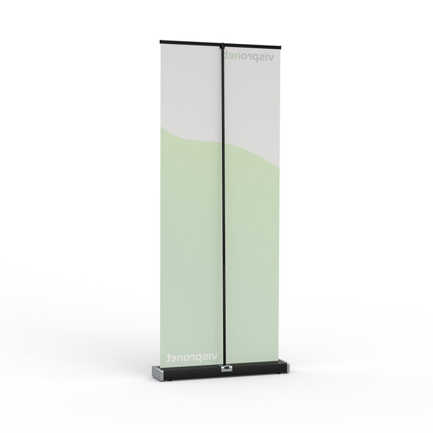 Roll-up display stand, Select Black, width 80 cm, reverse side