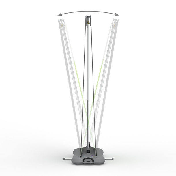 with 2-spring rod system for compensation of wind gusts in both directions