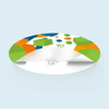 Frosted glass film: design printed in white on the reverse side, unprinted areas translucent