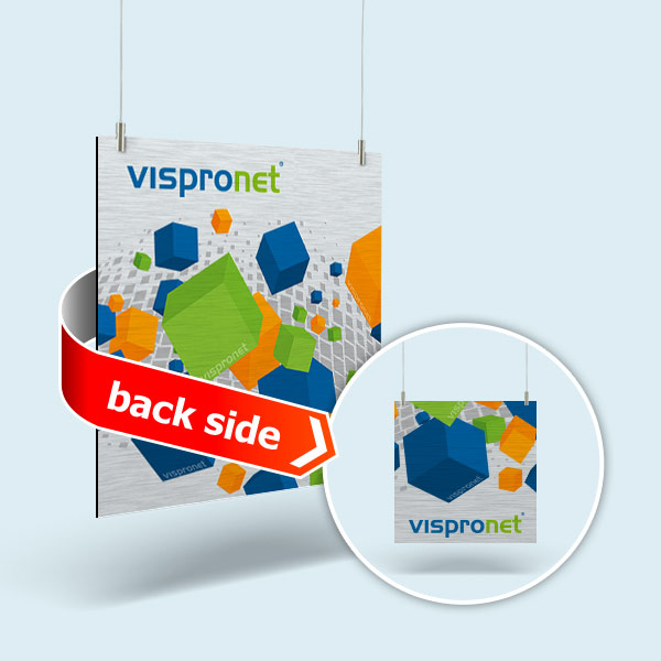 Advertising signs made of aluminium composite panels, silver, brushed, square