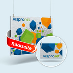 Advertising signs made of brushed silver aluminum composite panels, landscape format
