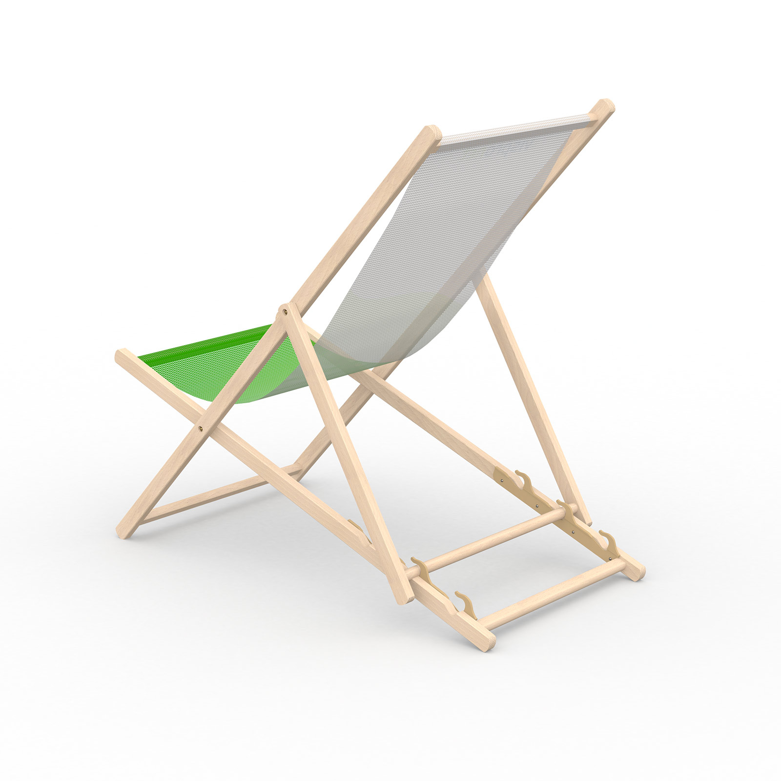 Deck chair without armrest, back side