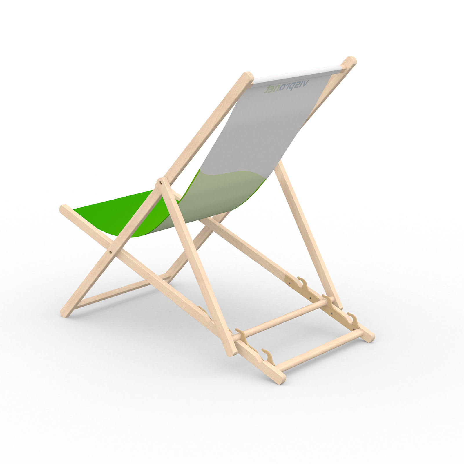 Deck chair without armrest, back side