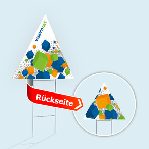 Lawn Sign - Triangular, pointed up, double-sided printed