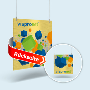 Brushed Aluminium Composite Sign - Gold, double-sided printed, Square