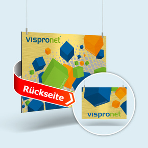 Brushed Aluminium Composite Sign - Gold, double-sided printed, Landscape