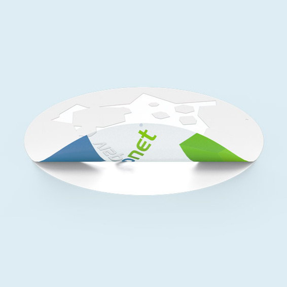 White underprint on the back. Colors: design opaque, unprinted areas transparent.