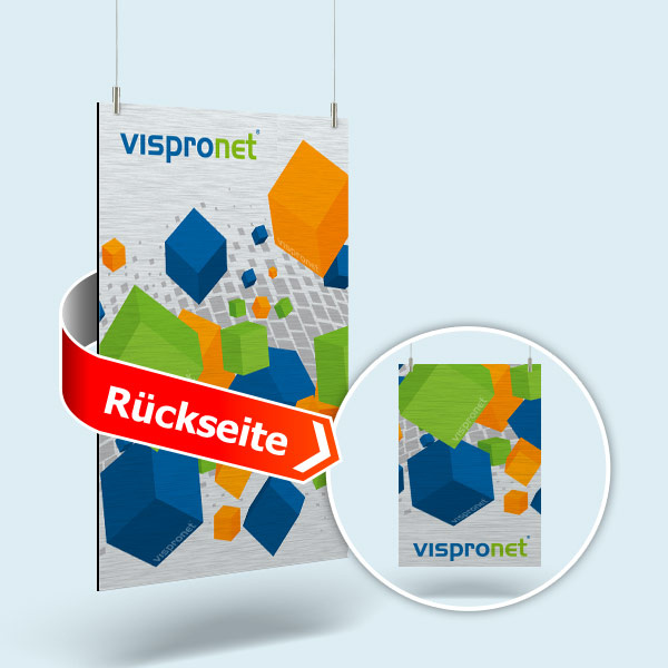 Advertising signs made of brushed silver aluminum composite panels, portrait format