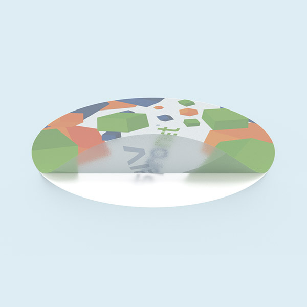 Without white underprint: design translucent, unprinted areas silver-gray/translucent