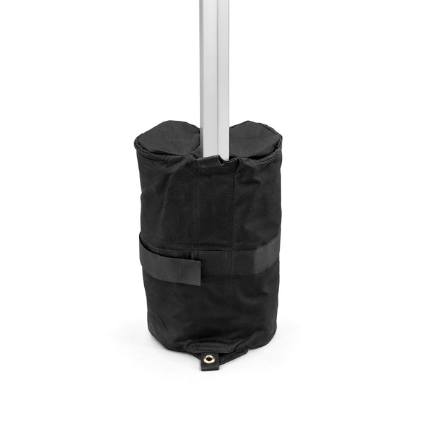 Sandbag weight on the tent pole of pop-up tents
