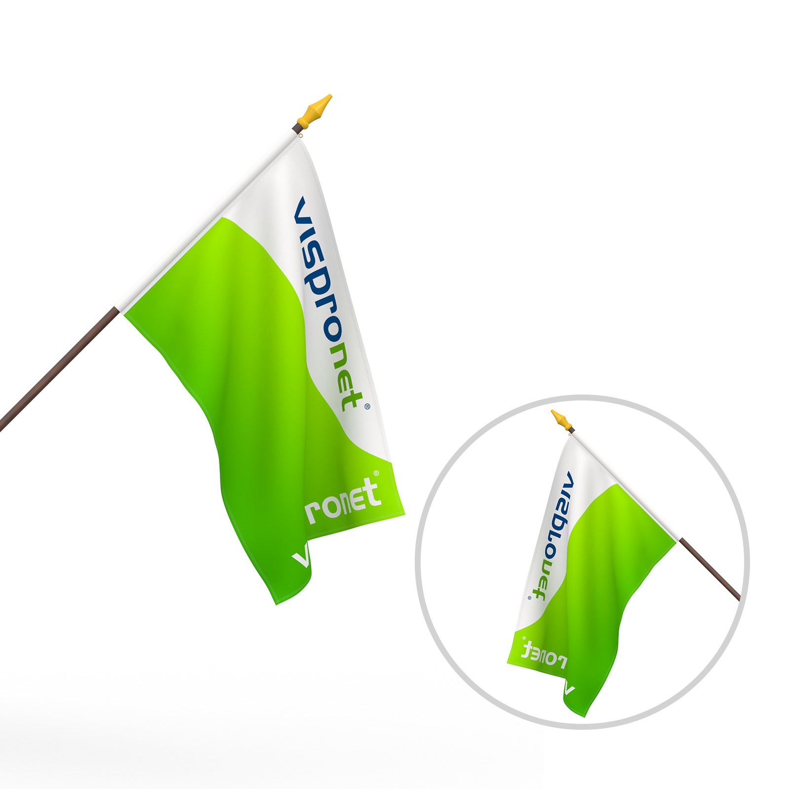 Swing flag, single-layer with up to 100% bleed-through (material-dependent)