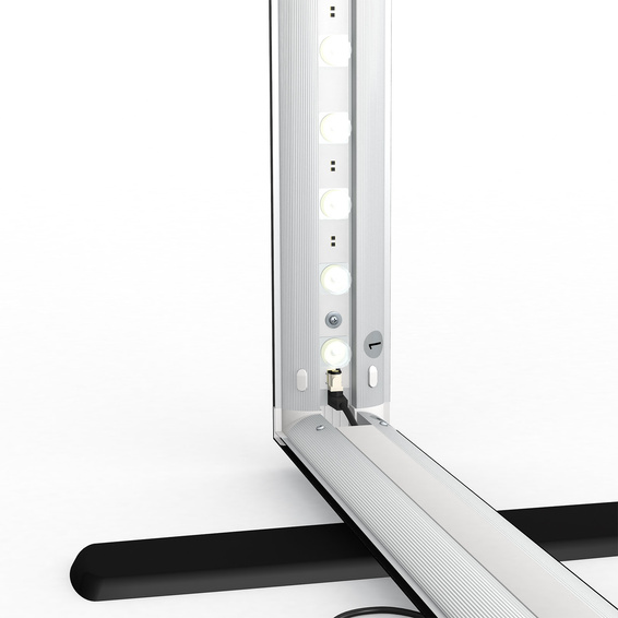 Trade fair wall Lightbox click, detail: corner