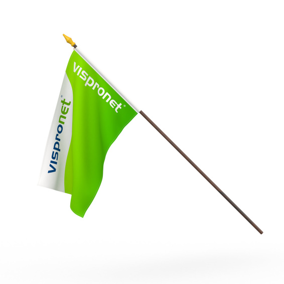 Waving flag, double-layered with same print on both sides, back