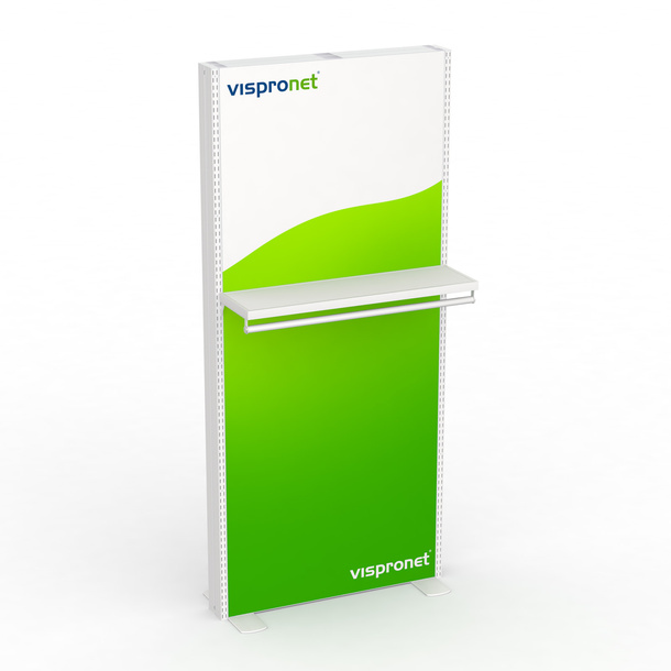 Brochure holder with clothes rail / slot profile