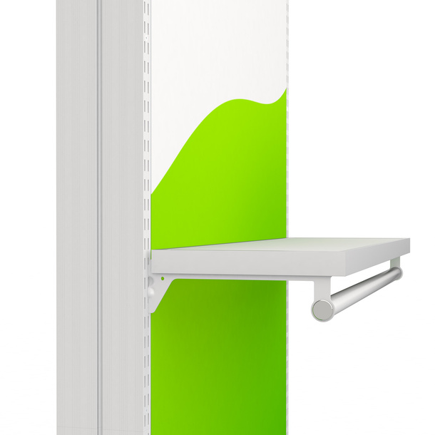 Brochure holder with clothes rail / slot profile