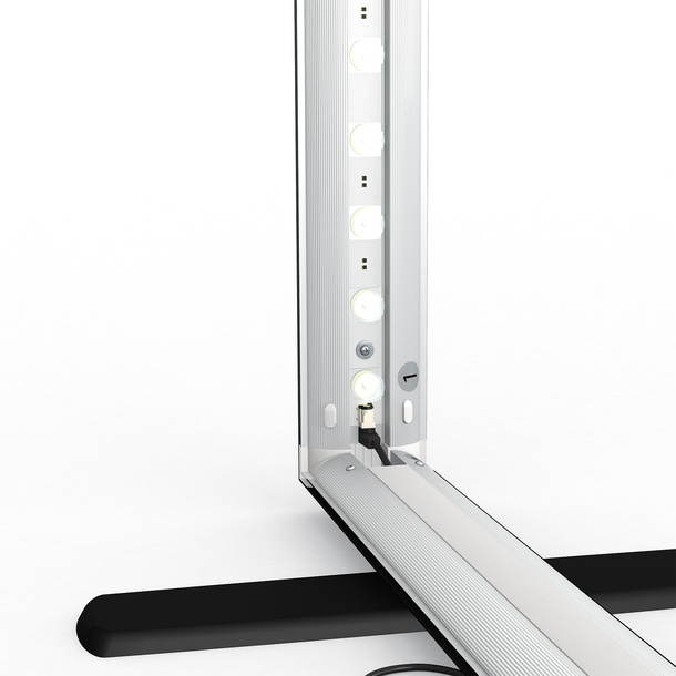 Trade fair wall Lightbox click, detail: corner