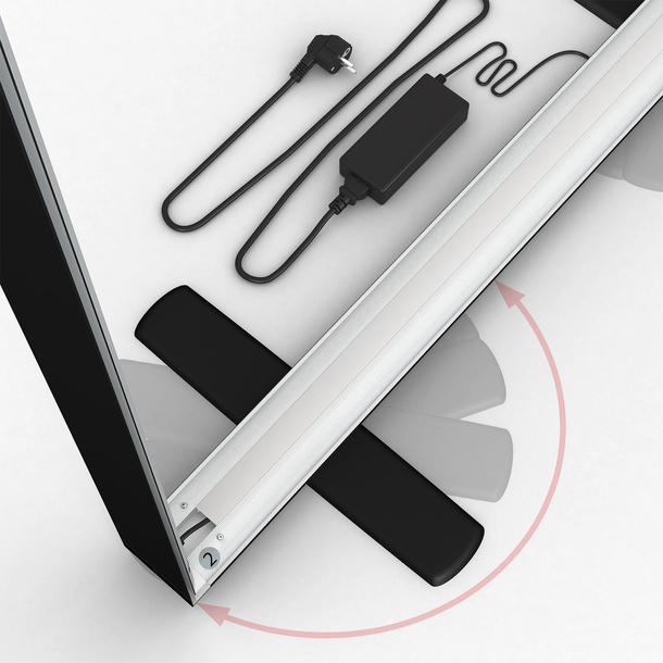 Trade fair wall Lightbox click, detail: rotatable base