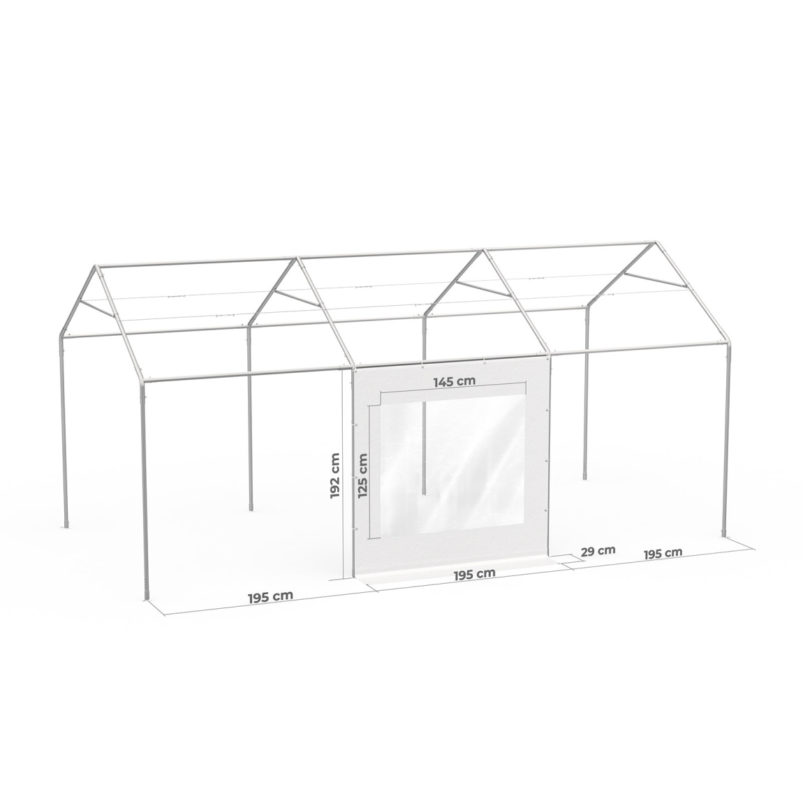 Wand mit Fenster am Partyzelt Select 3x6 m