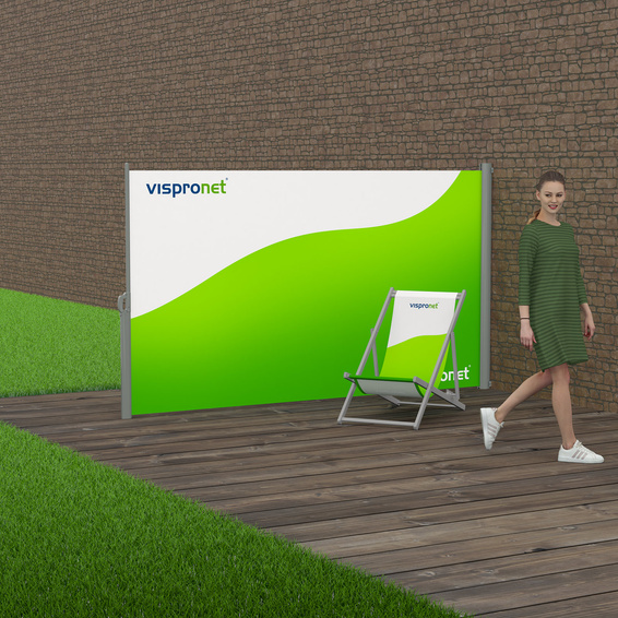Side awning, right wall mounting, system size (W x H): 300 x 180 cm