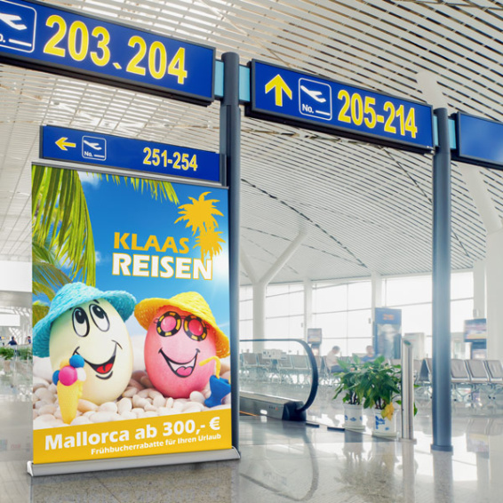 Roll Up Select Width 150 cm as Mobile Advertising Display for Travel Agencies